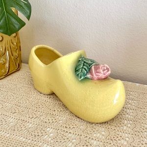 Vintage McCoy Yellow Clog Shoe Planter